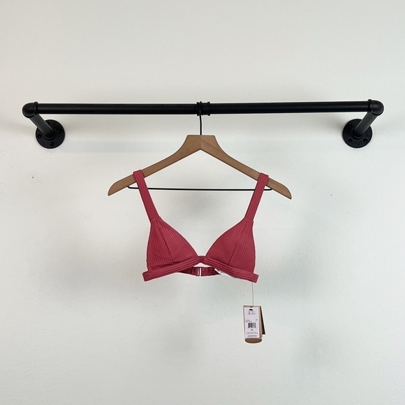 NWT Volcom Simply Rib Triangle Bikini Top in Dusty Rose - Picture 4 of 7